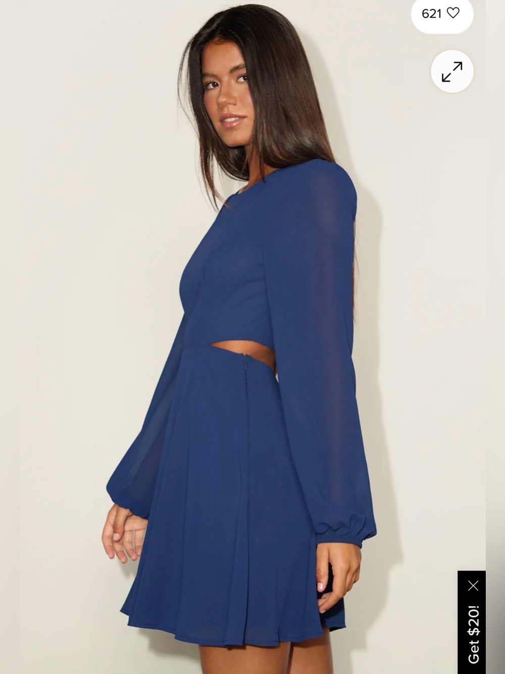 Garden Bliss Dark Blue Long Sleeve Cutout Mini Dress
Lulus